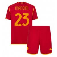 AS Roma Gianluca Mancini #23 Domáci Detský futbalový dres 2023-24 Krátky Rukáv (+ trenírky)
